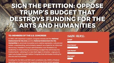 Trump's administration threaten to eliminate the endowments for the Arts and the Humanities